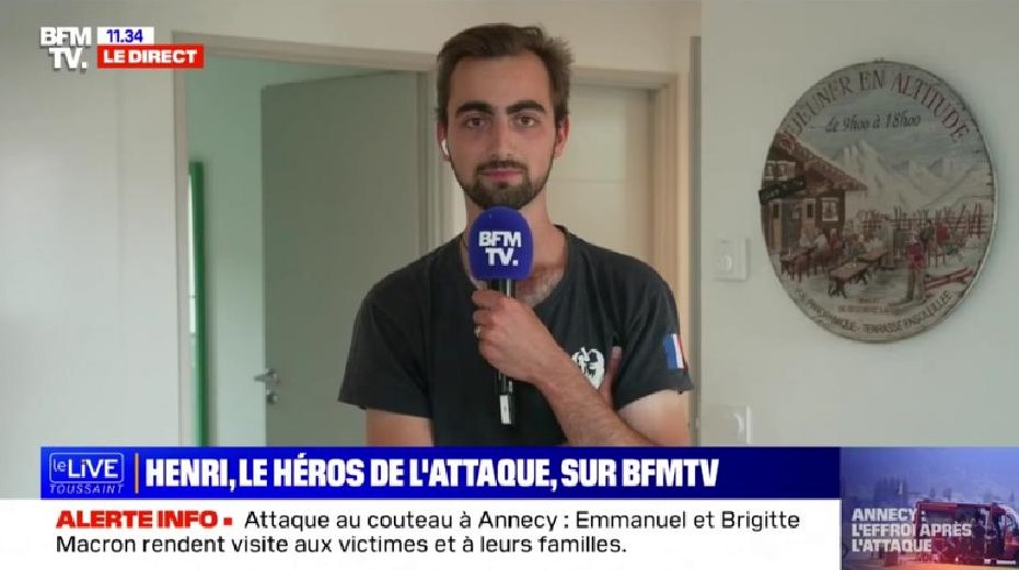 Lire la suite à propos de l’article Le beau témoignage d’Henry : le « héros au sac à dos » qui a tenté d’arrêter l’assaillant d’Annecy témoigne…